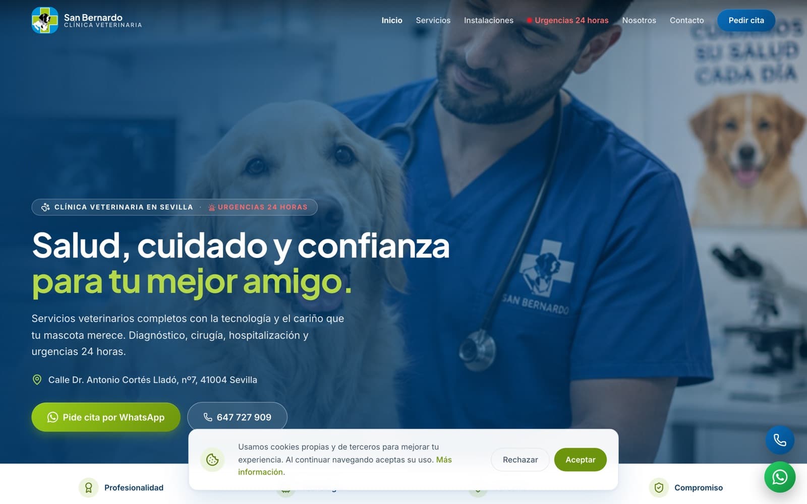 Web de Clínica Veterinaria San Bernardo